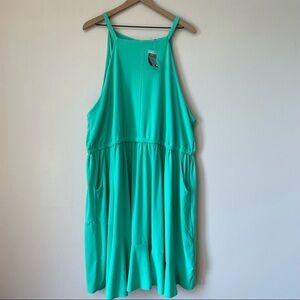 Torrid Green Sleeveless Synched Waist Dress with Pockets